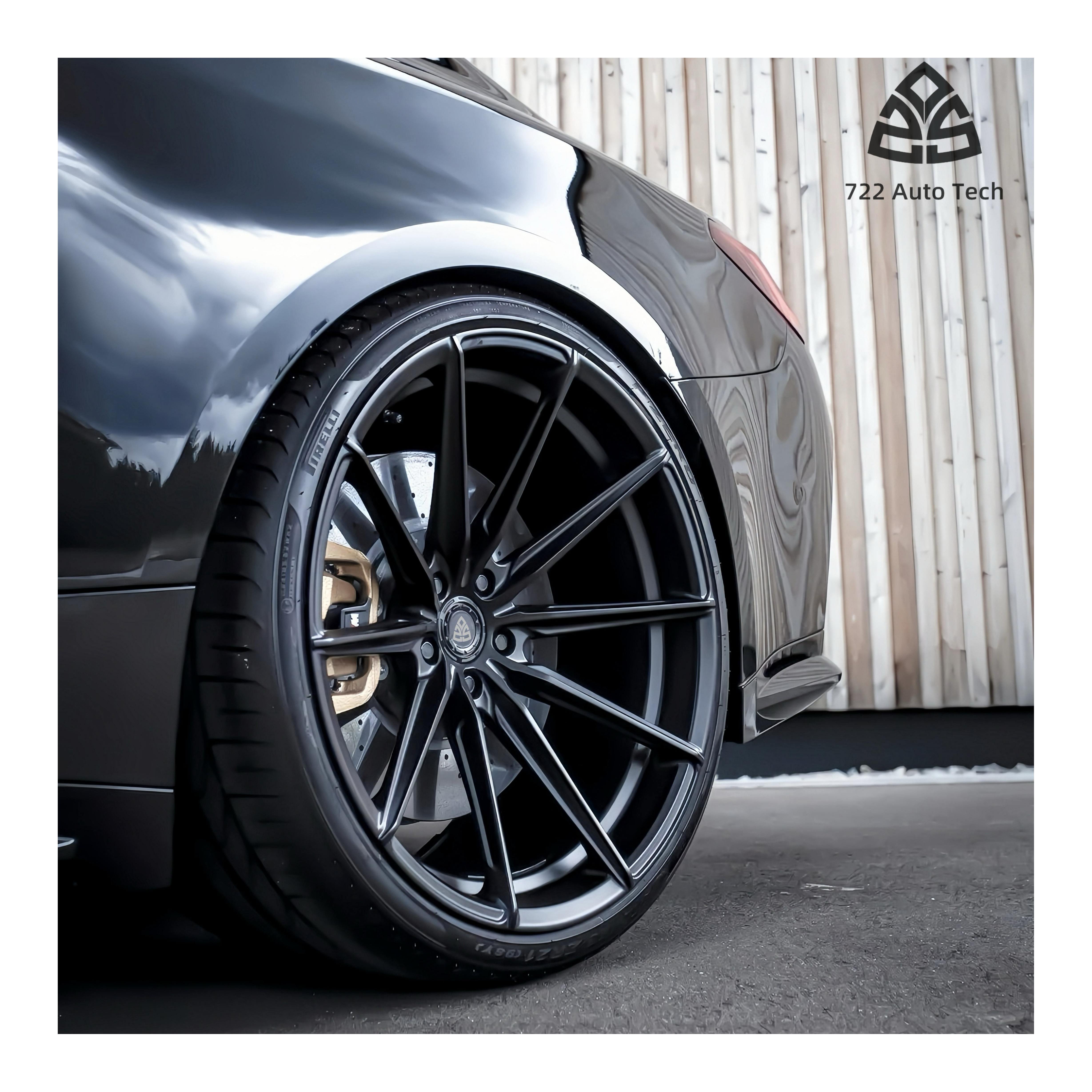 722Auto Aviation Aluminum Alloy 6061 Forged Car Wheels18--24PCD5X120 Customized Passenger Car Black Deep Concave Forged Wheels